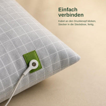 Druckknopf Anschluss am Erdungs Kissenbezug