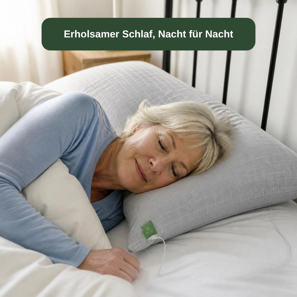 Erholsamer Schlaf auf dem Erdungs Kissenbezug
